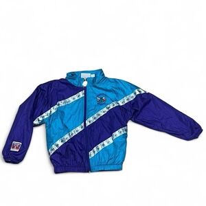 Vintage 90s Kids Charlotte Hornets Windbreaker Jacket Size 7 NBA Basketball